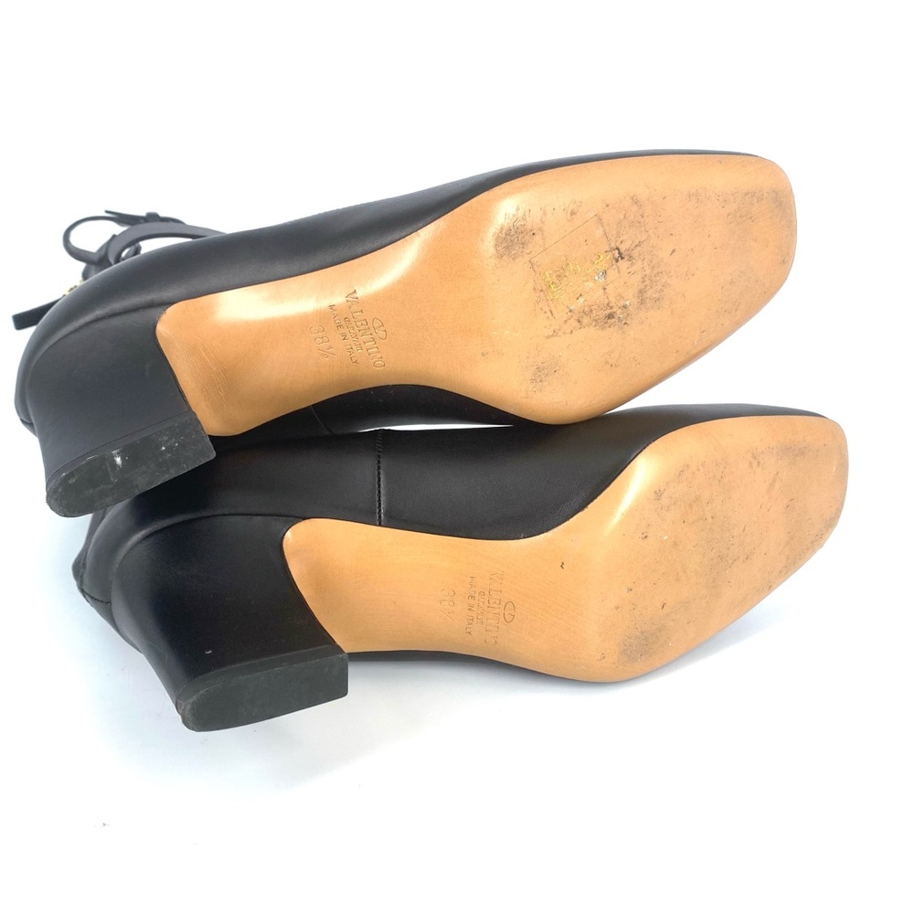 Valentino Black Ankle Strap Leather Pumps Size 38.5 - Picture 6 of 9